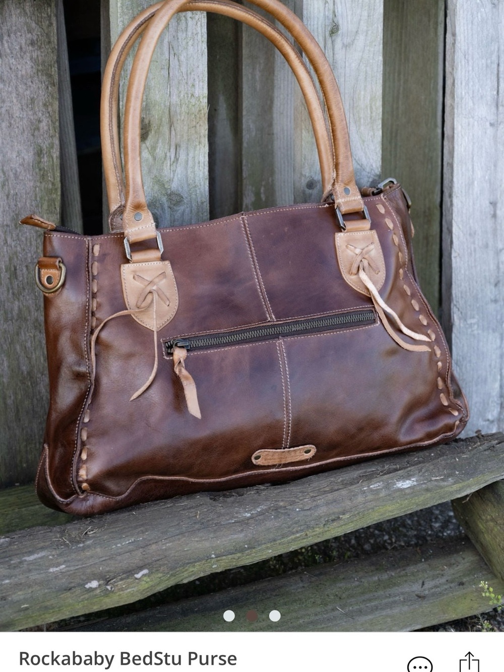 Bed Stu NEW RELEASE ROCKABABY Teak Rustic  Leather Shoulder Bag NWT Retails $295 - Picture 13 of 13